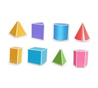 Milageto 8X Formas geométricas Plegables 3D Sólidos geométricos Geometría Matemáticas Ayudante de Regreso a Clases para niños Aula Preescolar