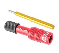 Milageto Adaptador de Válvula de Horquilla de Bicicleta con Superficie Anodizada Convertidor Robusto Extensor Ligero Ergonómico Y Resistente Al Óxido Fácil de, Rojo