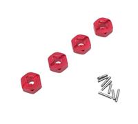 Milageto Adaptador Hexagonal para Rueda RC Cubo Hex Rueda Juego Conector Acoplador Extendido Pieza Actualización de Metal Ajuste para 144010 144001 1240, Rojo