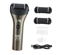 Milageto Archivo de pie eléctrico, removedor de piel dura de pantalla digital portátil para antiguos, 6 Piezas de Oro