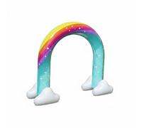 Milageto Arco de Juego Inflable Arco Rociador Aspersor Acuático Estructura Hinchable Juguete de Agua Diseño con Bases en Forma Conectable a Adecuado para Niños en Patio Césped Cumpleaños