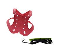 Milageto Arnés y Correa de Entrenamiento para Palomas, Ligero, Resistente, Cuerda de tracción para pájaros al Libre, Rojo