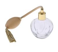 Milageto Atomizador de Perfume Botella Vacía Recargable Cristal Estilo Vintage Pulverizador de Vidrio Grueso Estable Reutilizable Adecuado para Tocador Baño Re, Amarillo, Individual