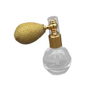 Milageto Atomizador de perfume en recargable, vacío, para mujeres y niñas, transparente, de bolsillo, para el hogar, salón, diseño vintage, idea de, Oro