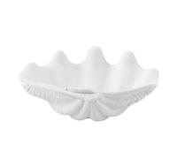 Milageto Bandeja de Arte Abstracto Centro de Mesa Cuenco Decorativo Vacía Bolsillos con Forma Escultural y Acabado Mineral en Resina Adecuada para Consola de, Blanco