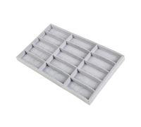 Milageto Bandeja para Gafas Estuche Organizador de Gafas Caja para Joyas Soporte de Exhibición Estructura Duradera Adecuada para en Tienda Uso Doméstico, Franela Gris 15 Rejillas, unico