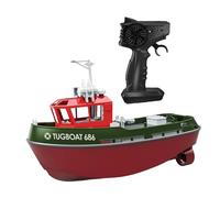 Milageto Barco Teledirigido RC Mini Embarcación de Juguete con Doble Motor Control Fácil y Anticolisión Fabricado en PP Adecuado para Niños, Verde