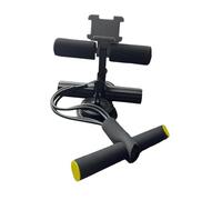 Milageto Barra de Abdominales de Suelo Ajustable en 3 Niveles, Resistente, para el hogar u Oficina, con 2 ventosas Fuertes y Cuerda elástica para Ejercicios, Negro