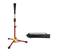 Milageto Bateo de Béisbol Soporte de Entrenamiento Base Trípode Silicona Acero Portátil Instalación Fácil Adecuado para Exteriores Niños Jugadores Principiante, Rojo