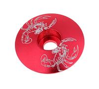 Milageto Bicicleta Tapón de Juego de Dirección Aleación de Aluminio Cubierta de Potencia Resistente Pieza de Repuesto Ligera Adecuado para Ciclistas, Escorpión Rojo
