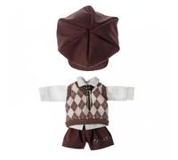 Milageto Bjd Traje Escolar de Muñeca Conjunto Uniforme Chaleco Argyle Camisa Pantalón Sombrero Hecho Adecuado para Coleccionistas y Decoración Casera , Estilo 3