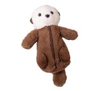 Milageto Bolsa de lápices de Animales de Felpa, Bolsa de cosméticos, Bolsa de Almacenamiento de papelería, Monedero, Estuche de lápices novedoso, niños, niñas, marrón