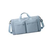 Milageto Bolsa de Viaje con Compartimento para Zapatos y Bolsillo para artículos húmedos, Resistente, Plegable, Impermeable, para Gimnasio, Entrenamiento al, Azul