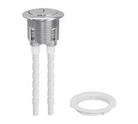 Milageto Botón de descarga de inodoro, botón pulsador de doble descarga, práctico, multifunción, fácil instalación, reparación de tanque de agua de inodoro, Plata