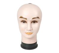 Milageto Cabeza de maniquí calva masculina, cabeza de maniquí, maquillaje, cabeza de muñeca, sombrero, soporte de exhibición para gafas de sol, sombrero de, estilo un