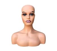 Milageto Cabeza de maniquí femenina realista con sombrero de hombro estante de exhibición Base estable lisa maniquí soporte para pelucas para collar de gafas, estilo un