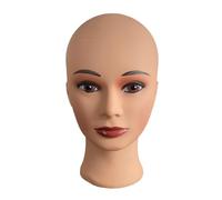 Milageto Cabeza de maniquí femenino con soporte para postizo de PVC, ligera, realista, para sombrero, peinado, auriculares y gafas, Piel Clara