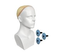 Milageto Cabeza de maniquí masculino con hombros, soporte de exhibición de peluca, modelo de cabeza de maniquí, cabeza de entrenamiento para máscara, peluca, Cubierta inferior blanca de 3