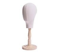 Milageto Cabeza de maniquí modelo peluca soporte de exhibición uso versátil Base de madera para negocios barbería peluquería entrenamiento estilismo secado, no se pueden insertar pines