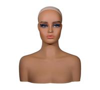 Milageto Cabeza de maniquí realista, postizo para cabeza, soporte para sombrero multiusos con hombros para gafas, bufanda, collar