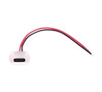 Milageto Cable de Chasis Hembra Tipo C, Conector Hembra USB C para Soldar, Accesorios Resistentes de Alto Rendimiento E Impermeables, Claro sin luz