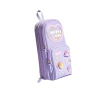 Milageto Caja de lápices Caja de lápiz multifunción Decoración de Bolsas Creativas de de Almacenamiento de Bolsas para Estudiantes Suministros, Púrpura Y Niña