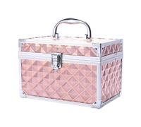 Milageto Caja de maquillaje Caja de almacenamiento de maquillaje de tocador resistente de almacenamiento cosmético de arte de uñas para uso de apartamentos, Pink B