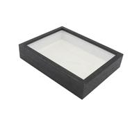 Milageto Caja de Sombra de Madera DIY, Marco de Caja de Memoria, decoración de Mesa y Pared, rectángulo de 5cm, Estuche de exposición de Flores secas Profundas, Negro