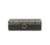 Milageto Caja Organizadora de Madera para Almacenamiento Textil Contenedor Baúl Decorativo de Mesa con Acceso Rápido Adecuada para Dormitorio Tocador Estantería Armario, Grande 28 16.5 8cm