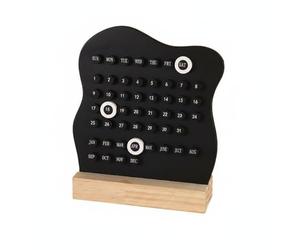 Milageto Calendario de Escritorio con Bloques para Día Mes Fecha Diseño Limpio Recordatorio Eficiente y Estructura Resistente Adecuado para Planificación en Oficina y Uso Personal, Negro Clásico