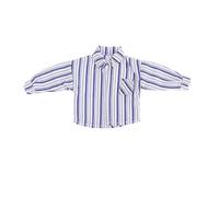 Milageto Camisa para Muñeco 1/12 Ropa Camiseta Chaleco Conjunto Tejido Suave Resistente Y Ligero Compatible con Figuras 6 Pulgadas Adecuada para Coleccionistas, Raya Azul Claro