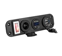 Milageto Car USB Panel Compuesto por Socket USB para Carga Rápida Pantalla Voltímetro Interruptor Alternante Marino y Enchufe para Resistente, Azul