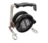 Milageto Carrete de Buceo Scuba Dives Reeling Multifuncional con Tope de Pulgar Carrete de de Buceo Portátil para Pesca a Deriva Kayak, Negro 150 Pies