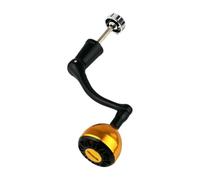 Milageto Carrete de Pesca Giratorio con Mango de un Solo balancín, manivela Ligera, Agarre ergonómico para Regalo y Actividades al Aire Libre, Oro Y Medio