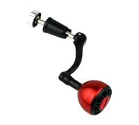 Milageto Carrete de Pesca Giratorio con Mango de un Solo balancín, manivela Ligera, Agarre ergonómico para Regalo y Actividades al Aire Libre, Rojo Y Medio