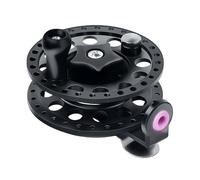 Milageto Carrete de Pesca Giratorio de 6 cm de diámetro, Ligero, para Agua Dulce, con Ranura en V, Accesorios Profesionales, Estructura de Polipropileno, Negro