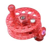 Milageto Carrete de Pesca Giratorio de 6 cm de diámetro, Ligero, para Agua Dulce, con Ranura en V, Accesorios Profesionales, Estructura de Polipropileno, Rojo