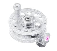 Milageto Carrete de Pesca Giratorio de 6 cm de diámetro, Ligero, para Agua Dulce, con Ranura en V, Accesorios Profesionales, Estructura de Polipropileno, Blanco