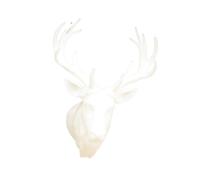 Milageto Casa de muñecas en Miniatura con Cabeza de Ciervo, Accesorios para casa de muñecas, decoración de Pared con escenas de Vida para diseño de, Blanco