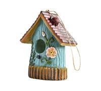 Milageto Casa para pájaros Colgante, decoración Exterior para jardín, Refugio para pájaros, casa para pájaros Decorativa, Regalo para Amantes de Las Aves, Azul