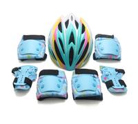 Milageto Casco con Rodilleras y Ventilado | Ajustable, Set Casco y Almohadillas, Ligero, para Al Libre, Niños, S