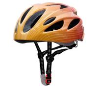 Milageto Casco con y Rodilleras Ventilado, Amarillo Naranja Degradado, M | Ligero, Casco Infantil con te Regulable, Resistente a Impactos, Protecciones, para Patinaje