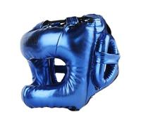 Milageto Casco de Boxeo Acolchado y ventilado para Kickboxing, protección para la Cabeza para Artes Marciales, Taekwondo, Entrenamiento de Agarre, Azul