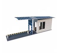 Milageto Caseta de Guardia sin Pegamento Garita de Vigilancia Montaje Fácil Kit Casa Miniatura para Aficionados a Las Maquetas, Azul Y Blanco, 1/64 Sala De Seguridad