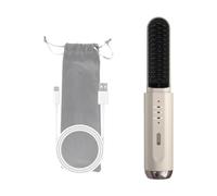 Milageto Cepillo Inalámbrico para Alisar el Cabello, Herramienta de Estilo Compacta, Blanco