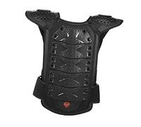 Milageto Chaleco de Motocicleta Chest Spine Protection Guard Reflective Cycling Protector Jacket para Montar, Motocross, Ecuestre, Bicicleta, niños, Color Negro L