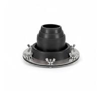 Milageto Chimenea Impermeable para Estufa de Tienda con Pasamuros de Silicona Barrera Térmica Antiquemaduras 280°C Base Metálica con Tuercas Recorte 4.5cm-10cm, Negro