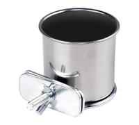 Milageto Comedero para Aves de Acero Inoxidable con Soporte Extraíble Plato de Alimento Y Agua para Jaulas Resistente Y Fácil de Limpiar Adecuado para Loros P, Diámetro 6.5 Cm