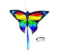 Milageto Cometa de Mariposa Colorida, Fácil de Volar, Portátil, Hermosa Cometa Grande, Juguete para Granja, Niños, Playa, Vacaciones Al Aire Libre, Rojo Amarillo