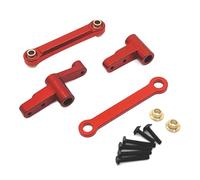 Milageto Componentes de Dirección para Carro Teledirigido Piezas de Aluminio Aleación Montaje Preciso Actualización Accesorios Adecuado para Reparación Modelo, Rojo